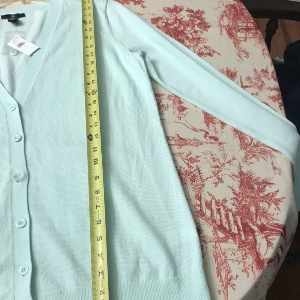 GAP NWT V Neck Cardigan Sweater 5 Button Green Cardigan Size L Cotton - Picture 6 of 7